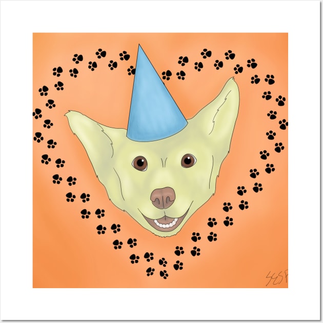 Birthday Husky/Lab mix Edit Wall Art by tiger1oo